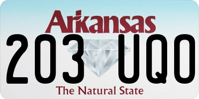 AR license plate 203UQO