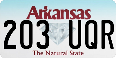 AR license plate 203UQR
