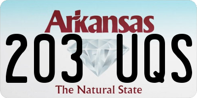 AR license plate 203UQS