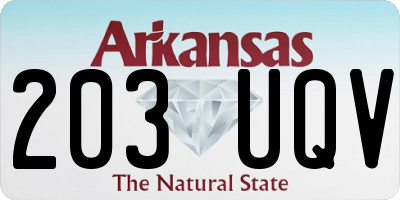 AR license plate 203UQV