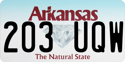 AR license plate 203UQW