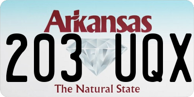 AR license plate 203UQX