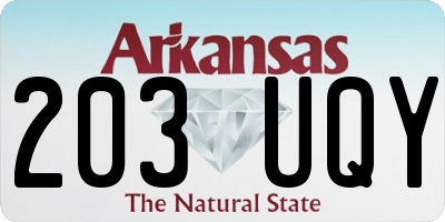 AR license plate 203UQY