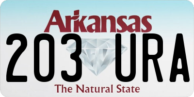 AR license plate 203URA