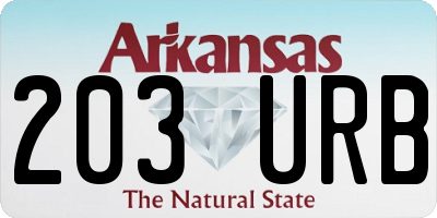 AR license plate 203URB