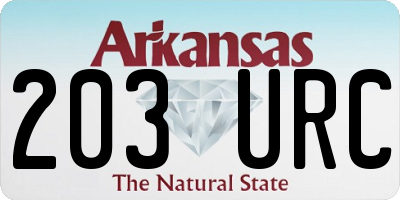 AR license plate 203URC