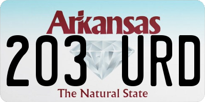 AR license plate 203URD