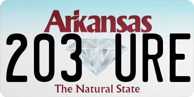 AR license plate 203URE