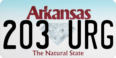 AR license plate 203URG