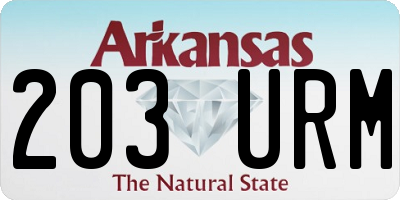 AR license plate 203URM