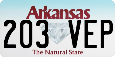 AR license plate 203VEP
