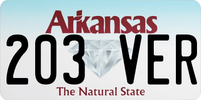 AR license plate 203VER