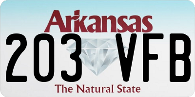 AR license plate 203VFB
