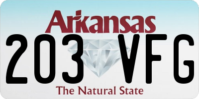 AR license plate 203VFG