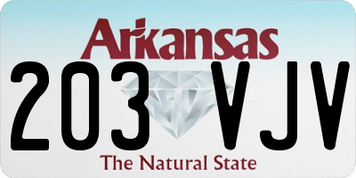 AR license plate 203VJV
