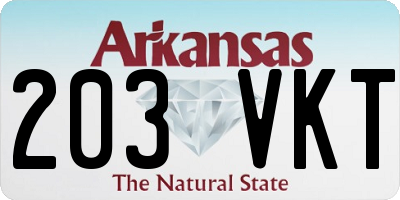 AR license plate 203VKT