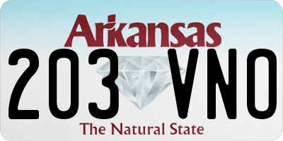 AR license plate 203VNO