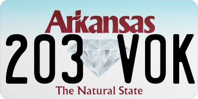 AR license plate 203VOK
