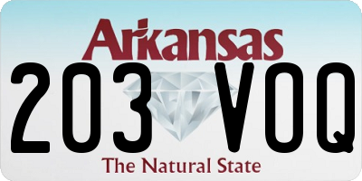 AR license plate 203VOQ