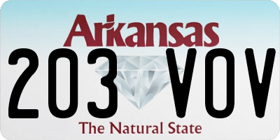 AR license plate 203VOV