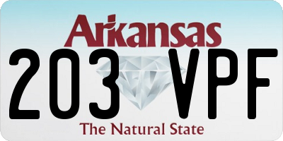 AR license plate 203VPF