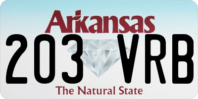 AR license plate 203VRB
