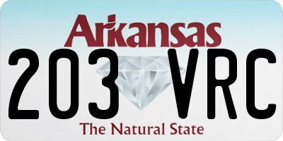 AR license plate 203VRC