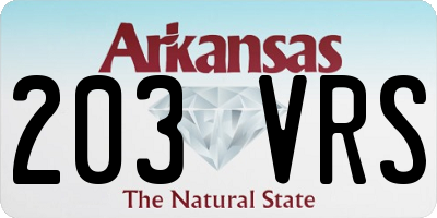 AR license plate 203VRS