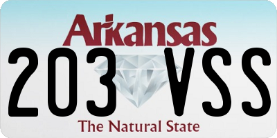 AR license plate 203VSS