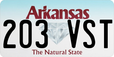 AR license plate 203VST