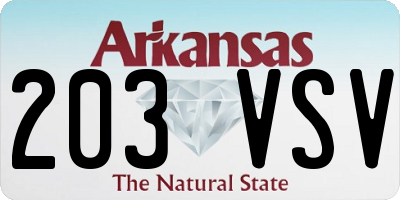 AR license plate 203VSV