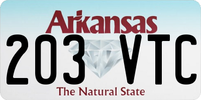 AR license plate 203VTC