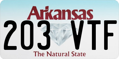 AR license plate 203VTF