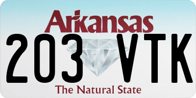 AR license plate 203VTK