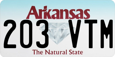 AR license plate 203VTM