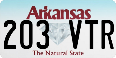 AR license plate 203VTR