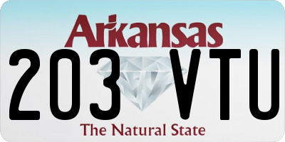 AR license plate 203VTU