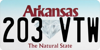 AR license plate 203VTW