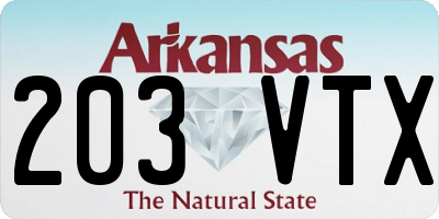 AR license plate 203VTX