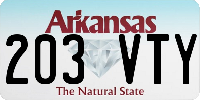 AR license plate 203VTY