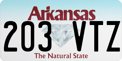 AR license plate 203VTZ