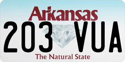 AR license plate 203VUA