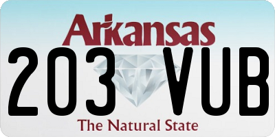 AR license plate 203VUB