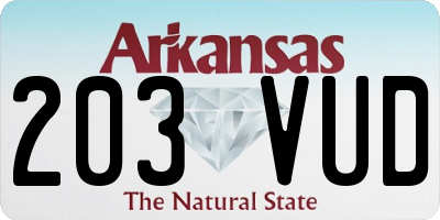 AR license plate 203VUD