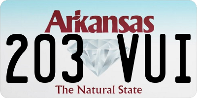 AR license plate 203VUI