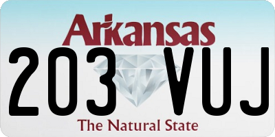 AR license plate 203VUJ
