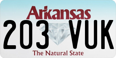 AR license plate 203VUK