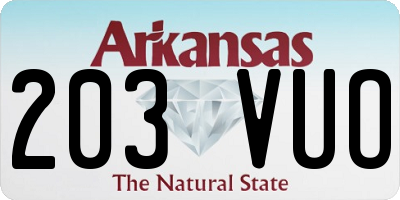 AR license plate 203VUO
