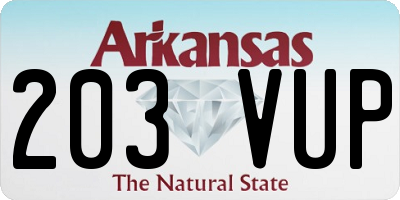 AR license plate 203VUP