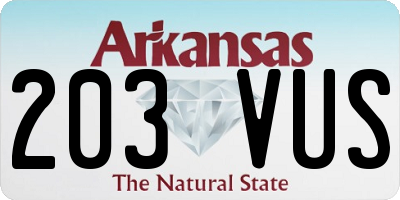 AR license plate 203VUS